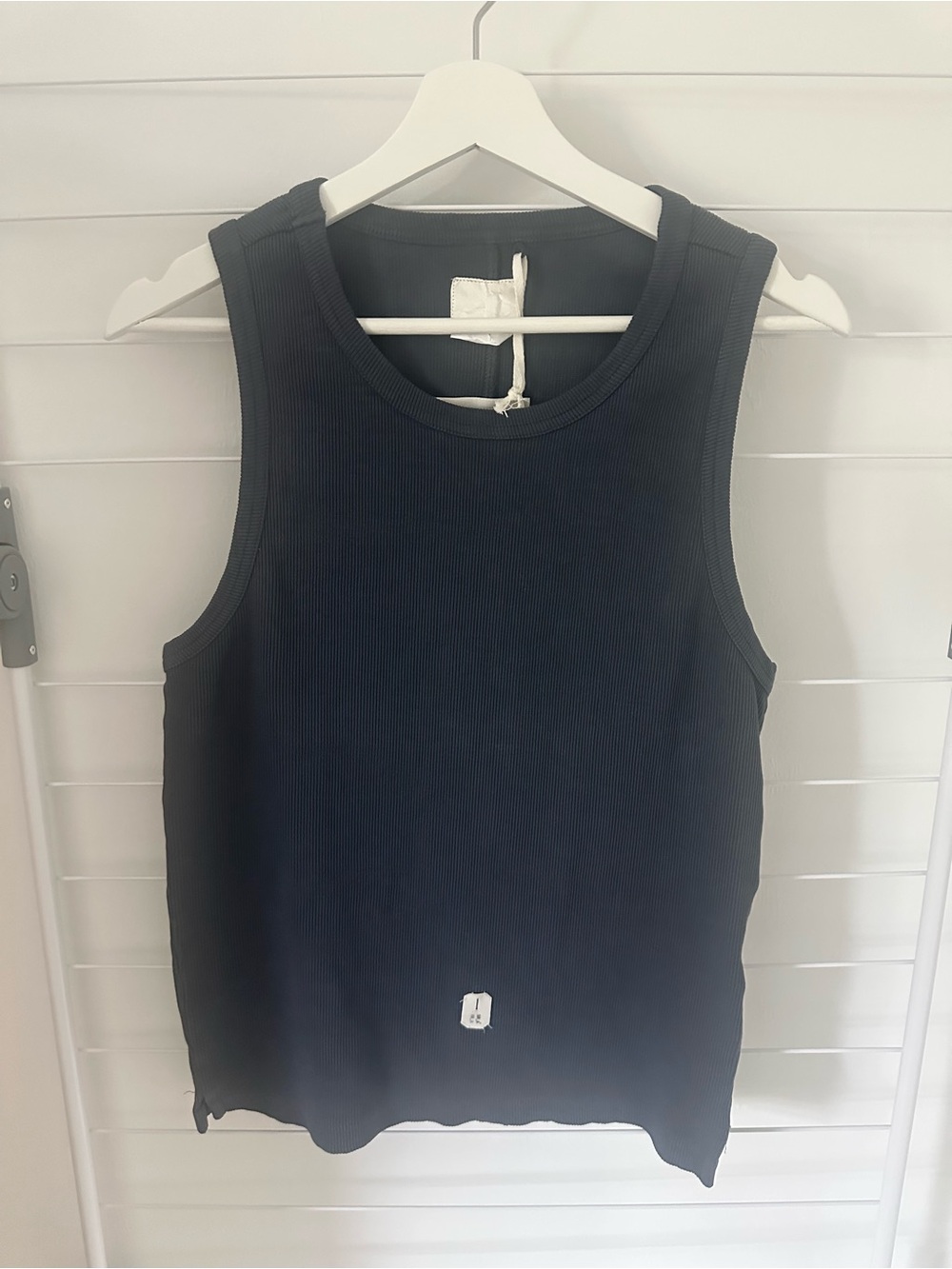 Men's Ribbed Black Tank Top - Minimal Sleeveless Shirt